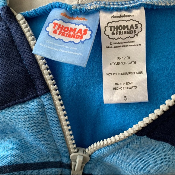 Thomas & Friends Tank Engine Fleece Half Zip Hoodie Blue Size: 5 - Picture 5 of 13